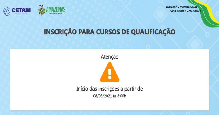 inscrição cetam